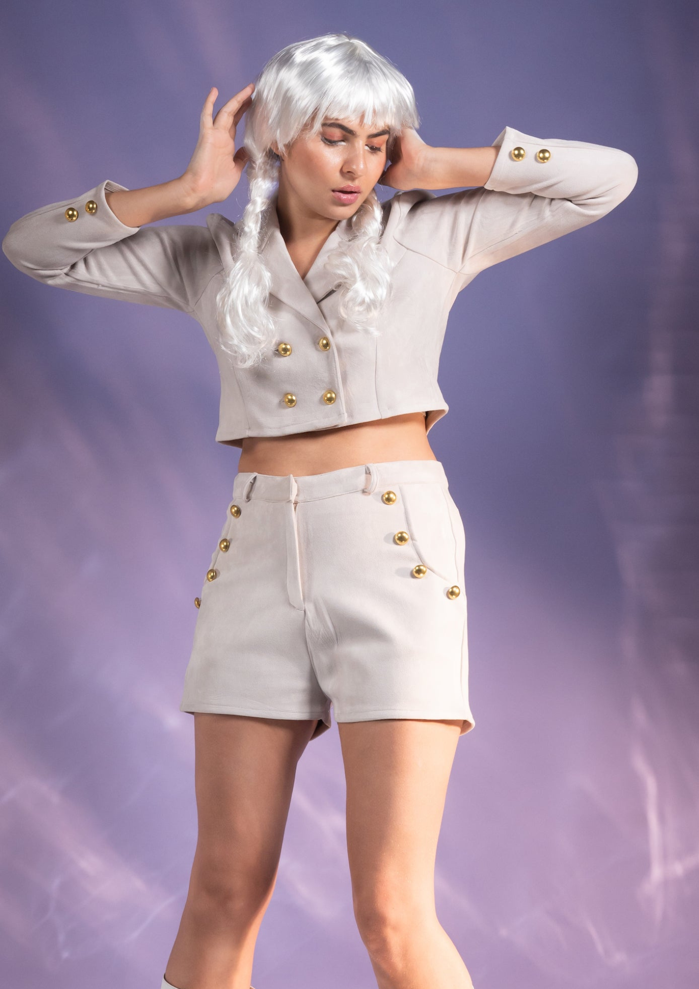 Suede Sew Coord - Pearl