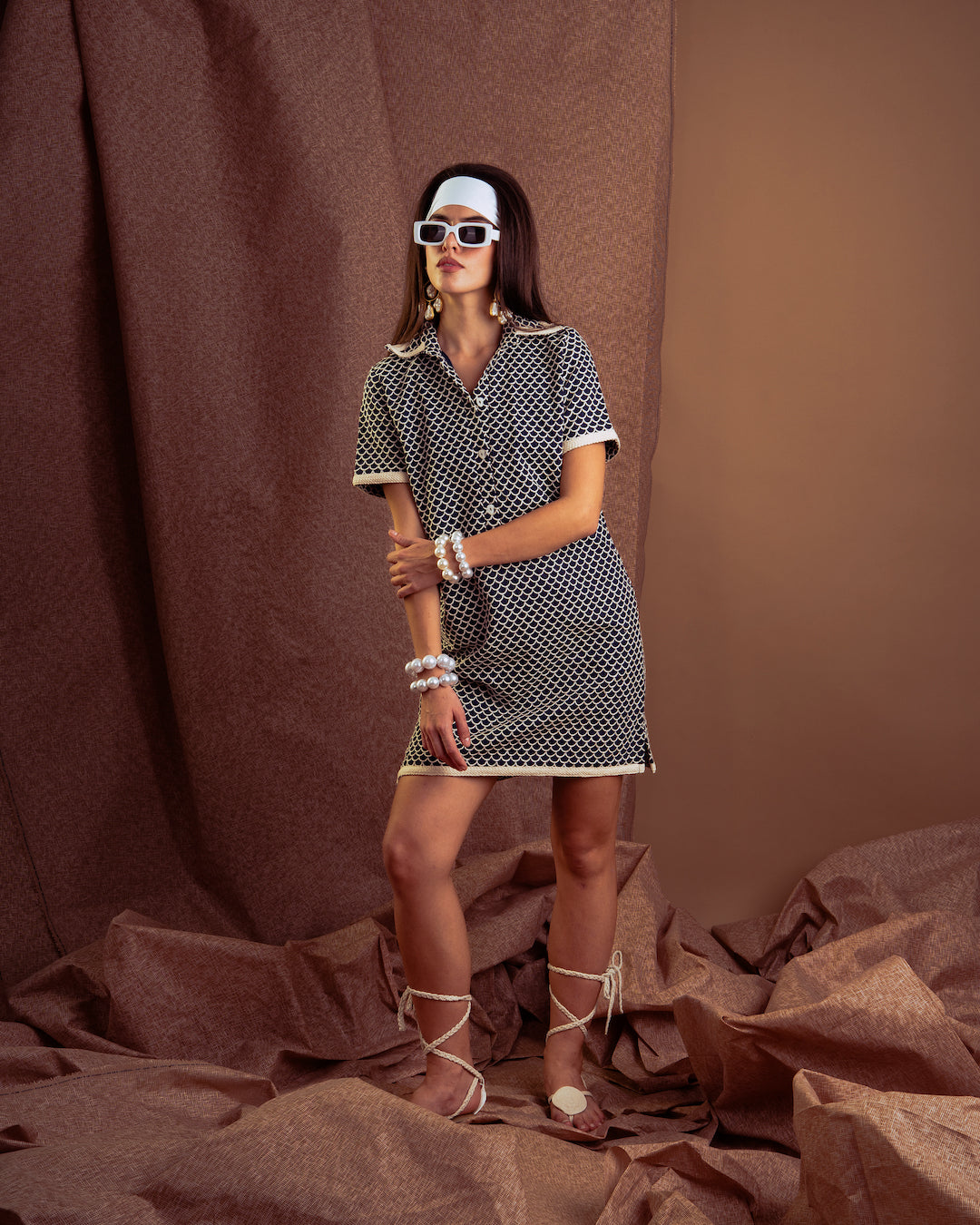 THE WHITE NAVY DRESS