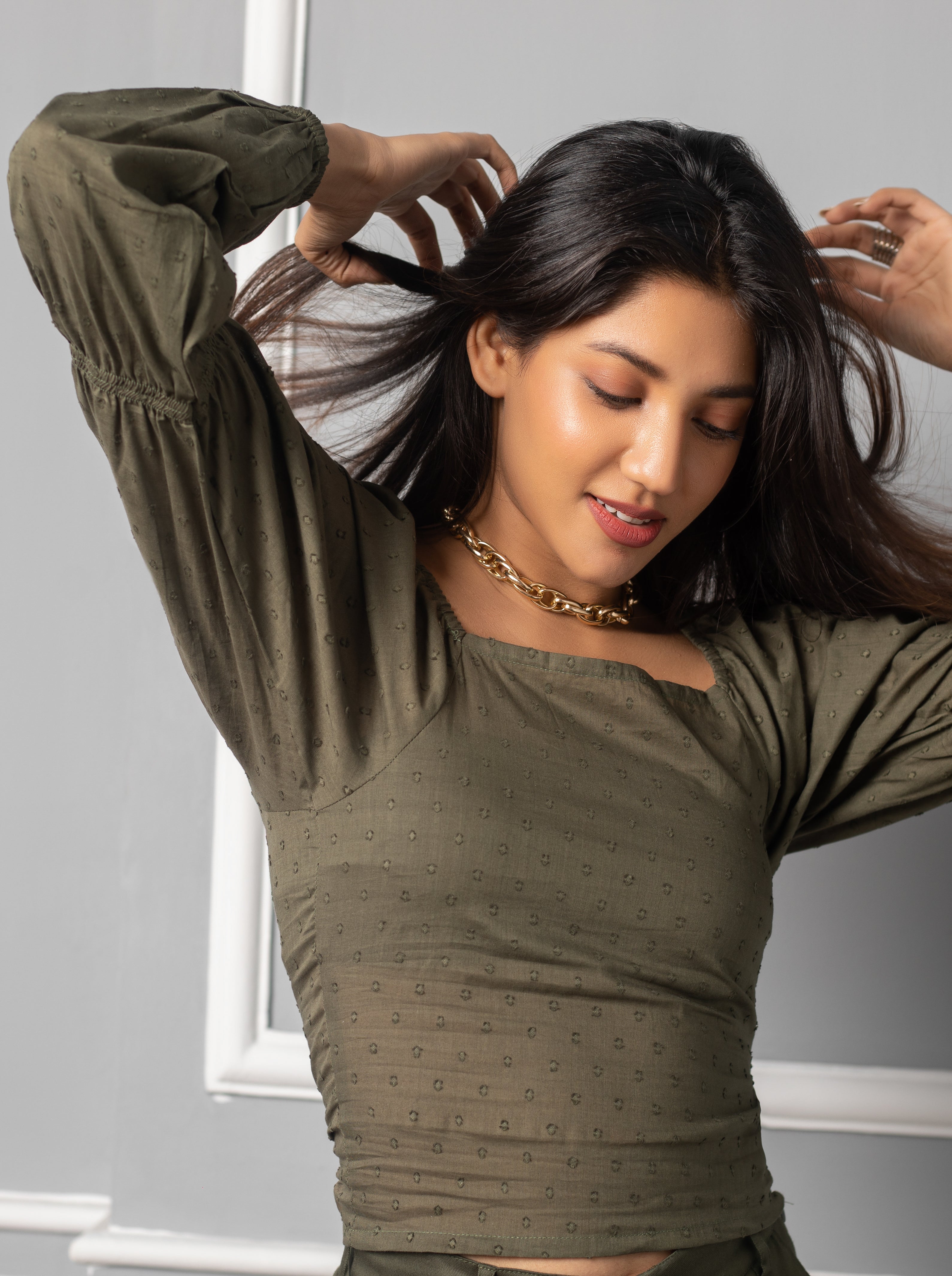 Smokey Green Crop Top